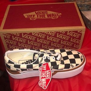 Vans stacked checkerboard shoes